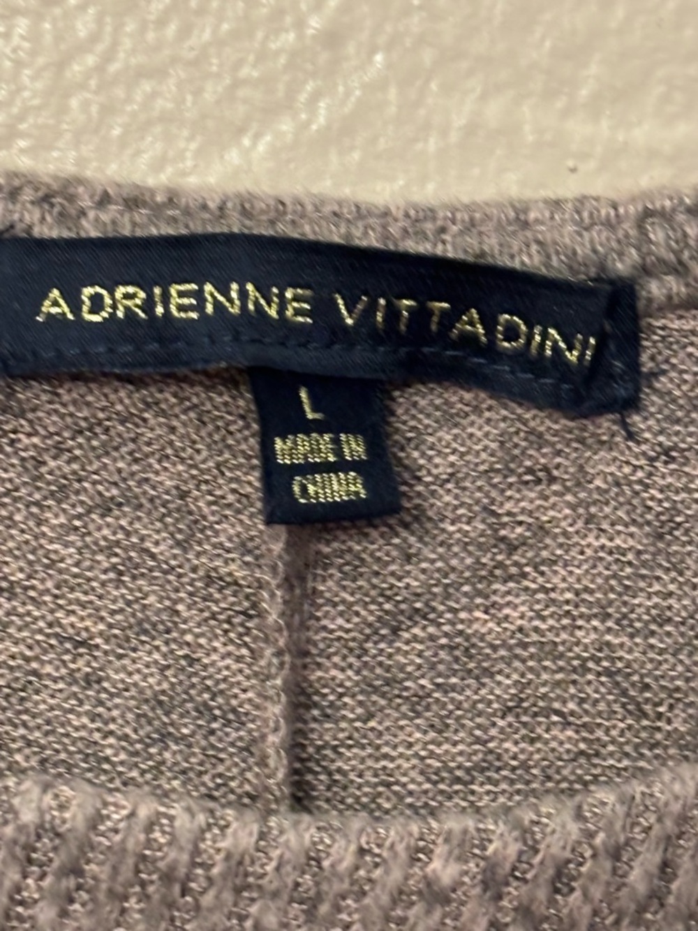 Button-Shoulder Knit Top in Taupe NWOT - Picture 3 of 6